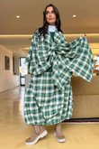 Roberta Plaid Brushed Cotton Drape Cape Clover